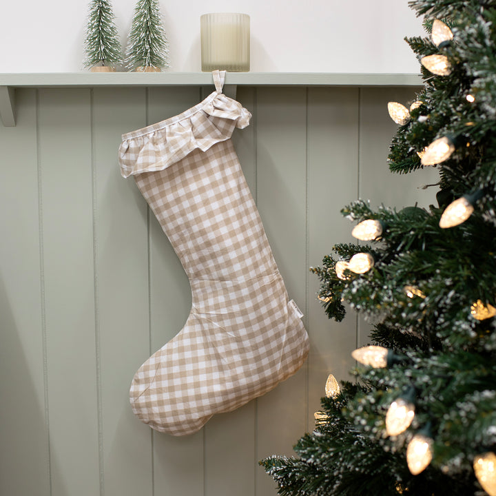 Mabel & Fox - Beige Gingham Stocking