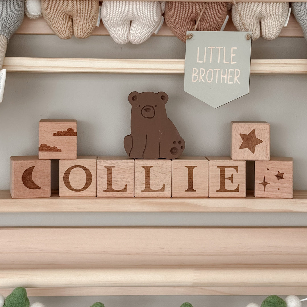 Mabel & Fox - 4 Pcs Wooden Block Set - Starry Night - Mabel & Fox