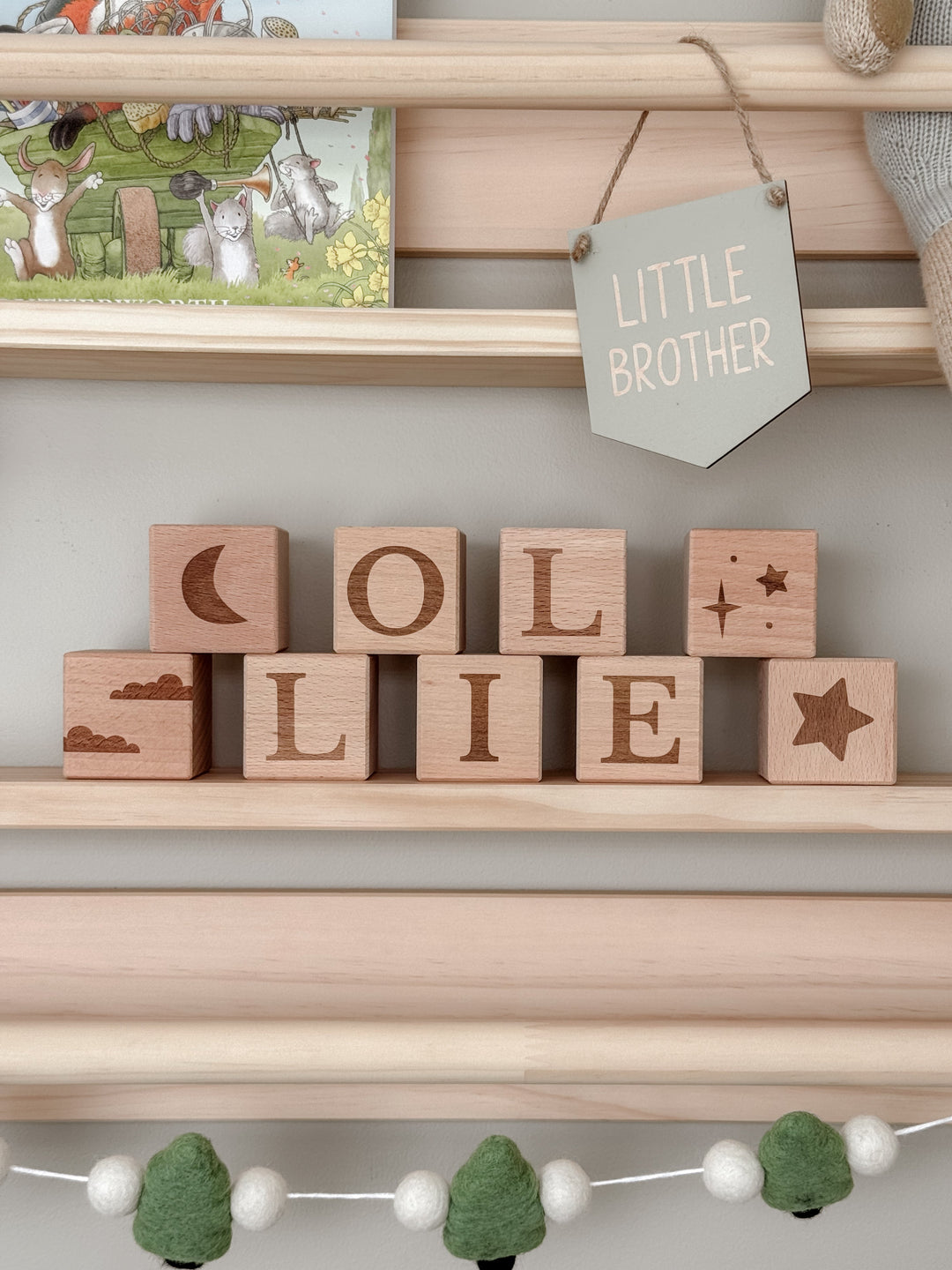 Mabel & Fox - 4 Pcs Wooden Block Set - Starry Night - Mabel & Fox