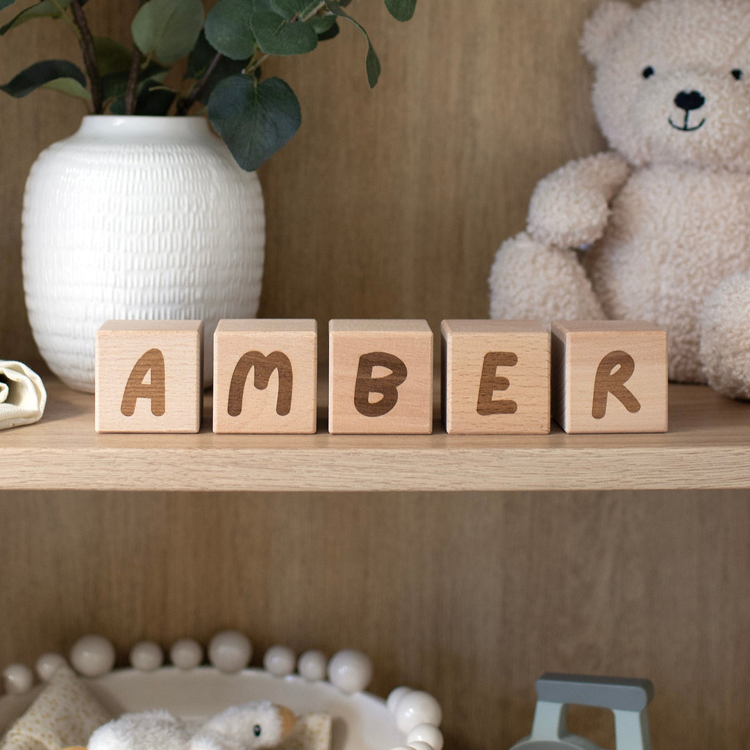 Mabel & Fox - Personalised Wooden Blocks - Playful Rounded - Mabel & Fox