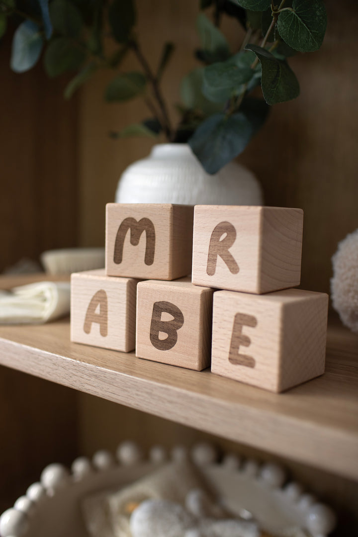 Mabel & Fox - Personalised Wooden Blocks - Playful Rounded - Mabel & Fox