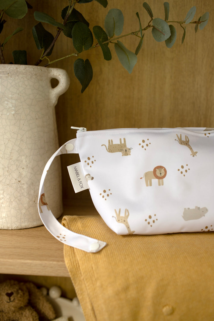 Mabel & Fox - 2 Pcs Wet Bag Set - Boho Safari & Sage Gingham - Mabel & Fox