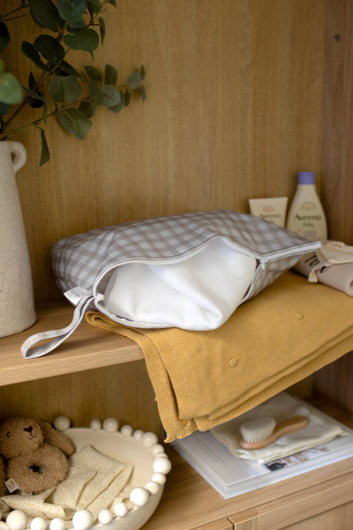 Mabel & Fox - Large Wet Bag - Beige Gingham - Mabel & Fox