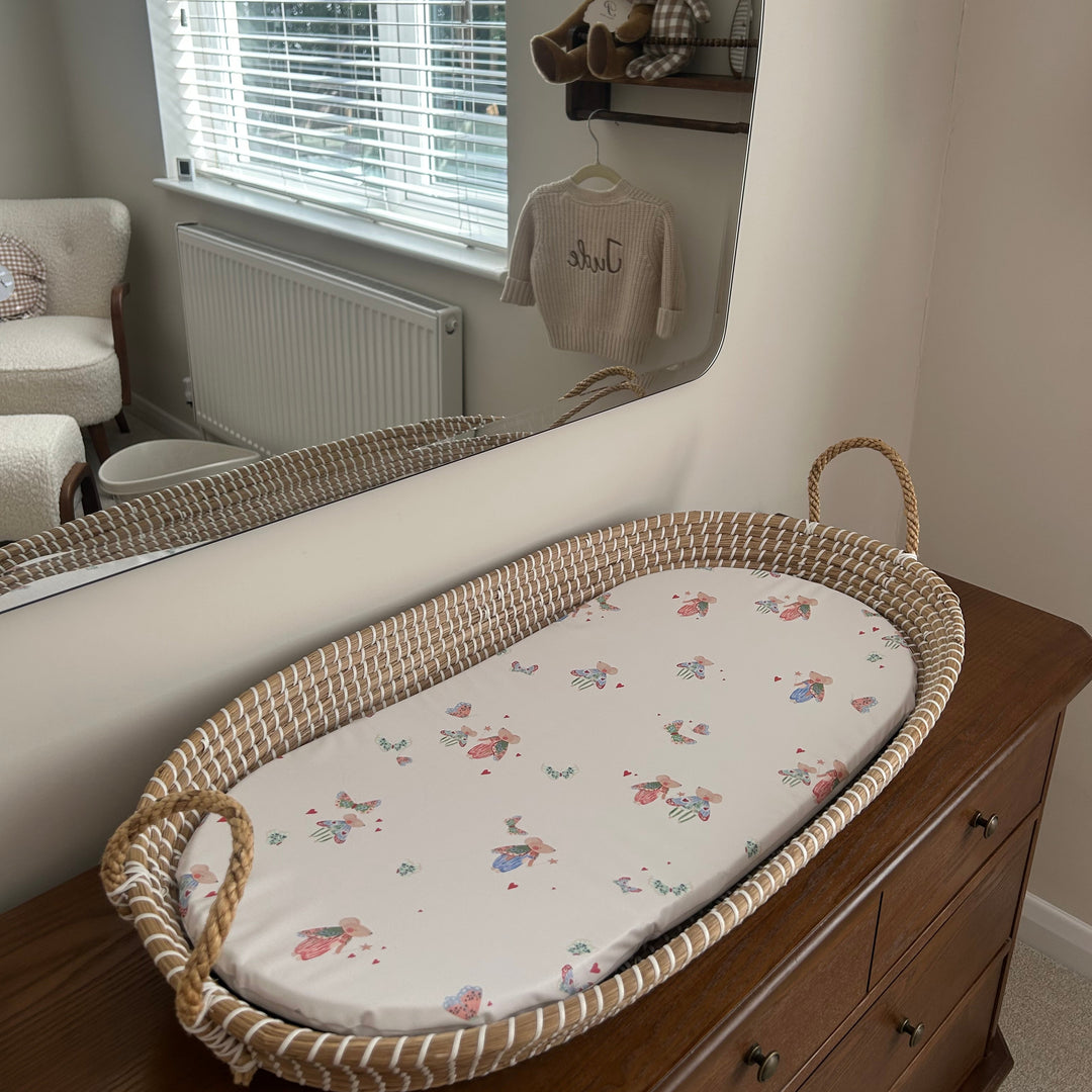 Mabel & Fox - Basket Changing Mat - Butterfly Mice - Mabel & Fox
