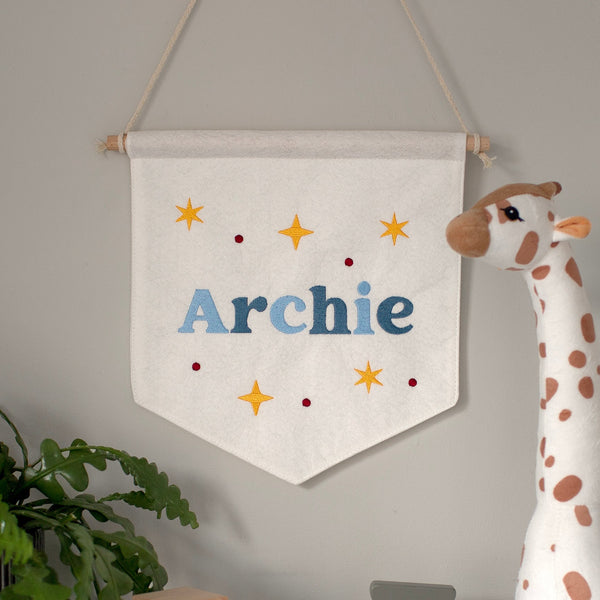 Mabel & Fox - Personalised Felt Flag - Starburst - Mabel & Fox