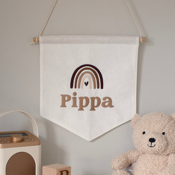 Mabel & Fox - Personalised Felt Flag - Rainbow - Mabel & Fox