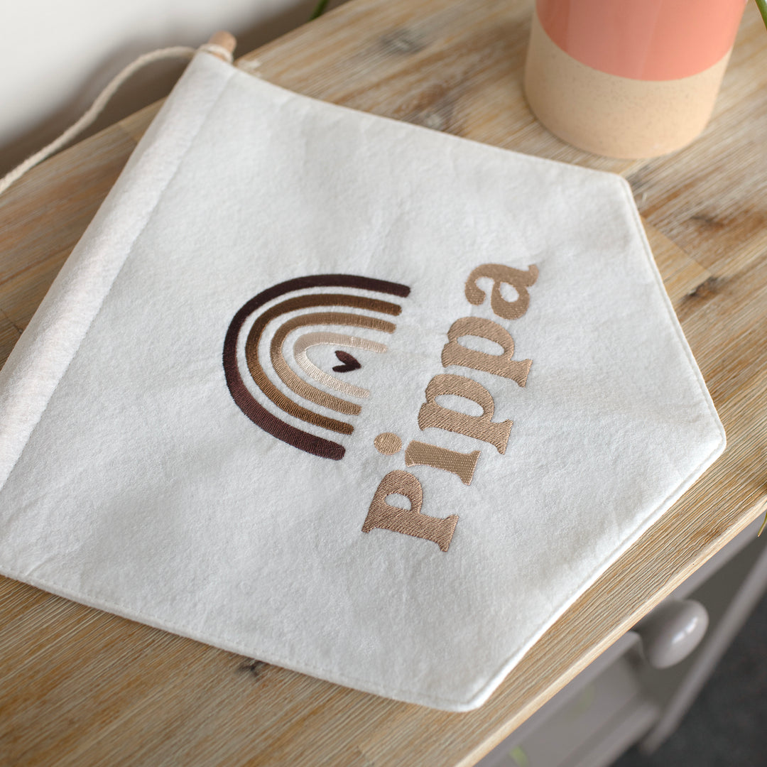 Mabel & Fox - Personalised Felt Flag - Rainbow - Mabel & Fox