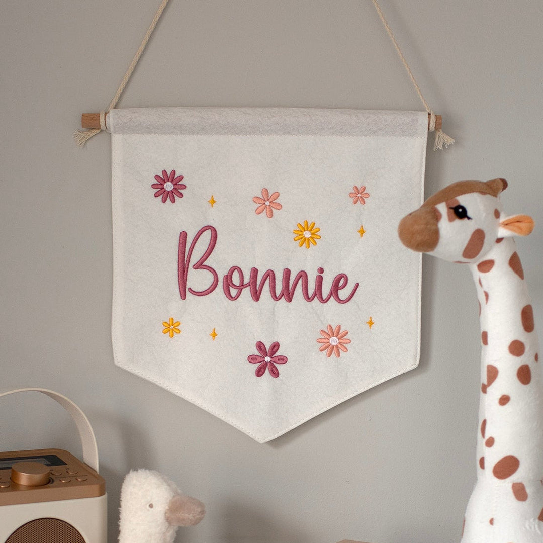 Mabel & Fox - Personalised Felt Flag - Flowers - Mabel & Fox