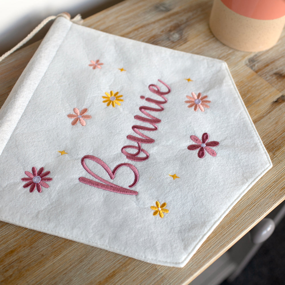 Mabel & Fox - Personalised Felt Flag - Flowers - Mabel & Fox