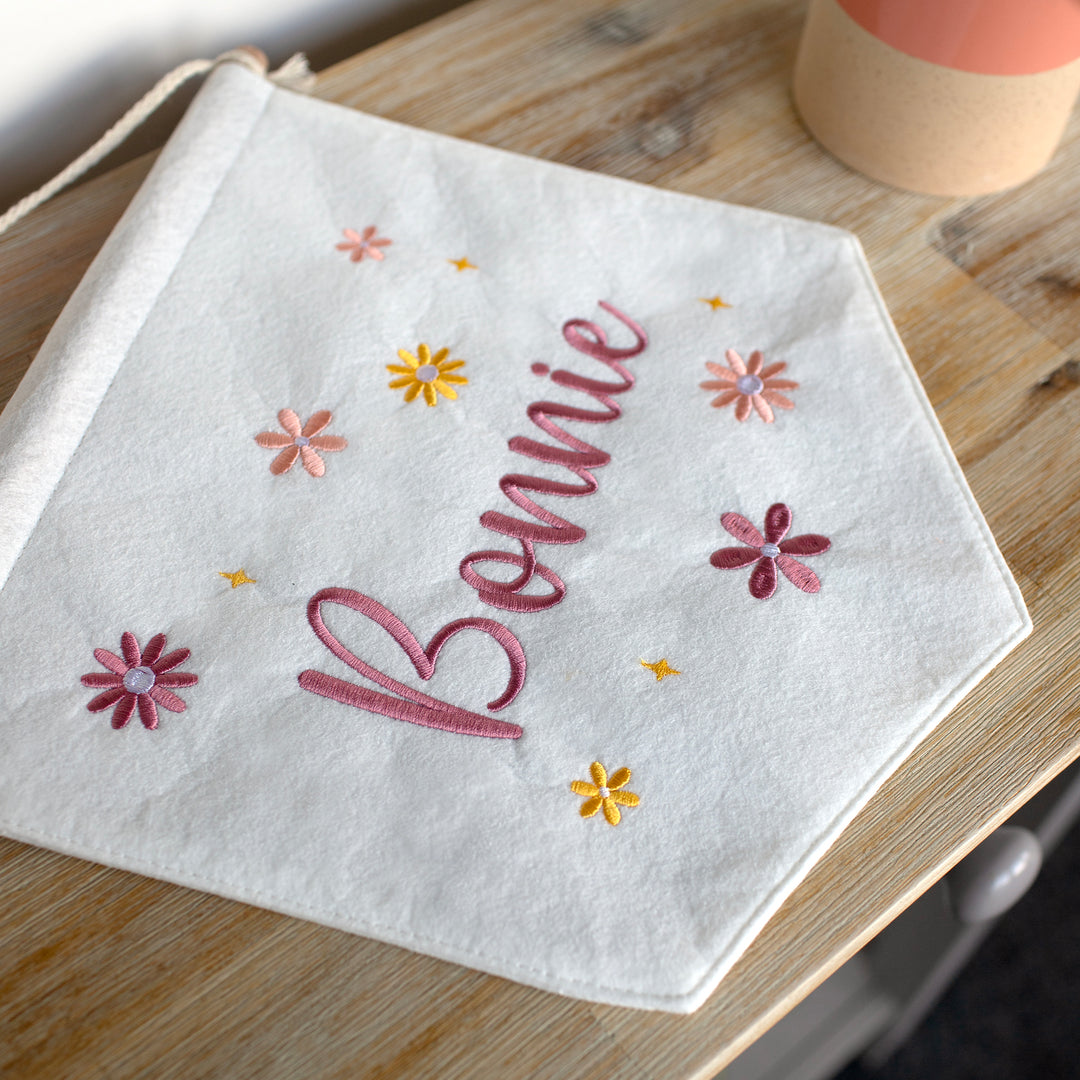 Mabel & Fox - Personalised Felt Flag - Flowers - Mabel & Fox