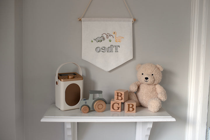 Mabel & Fox - Personalised Felt Flag - Dinosaur - Mabel & Fox