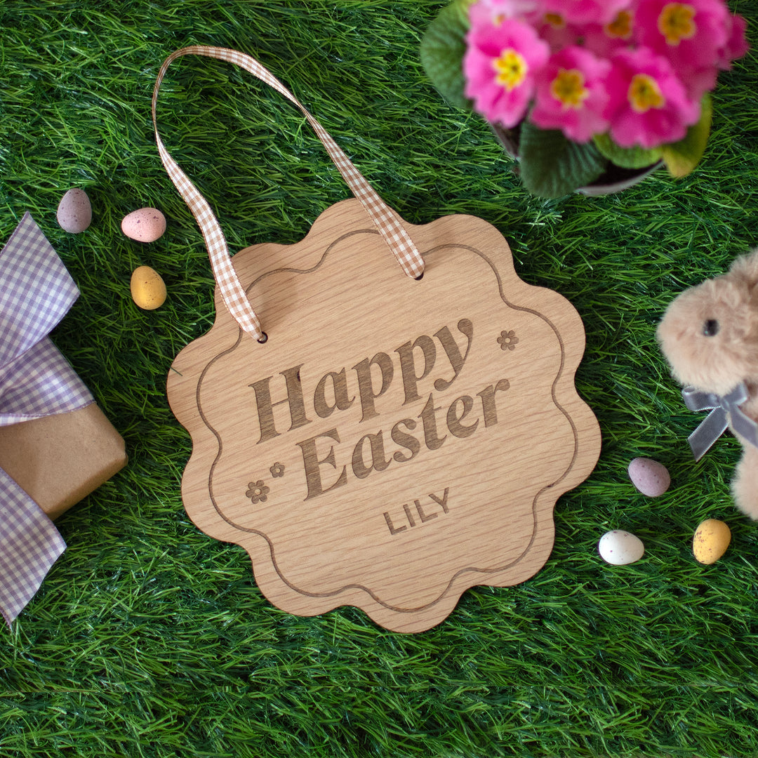 Mabel & Fox - Personalised Wooden Sign - Happy Easter