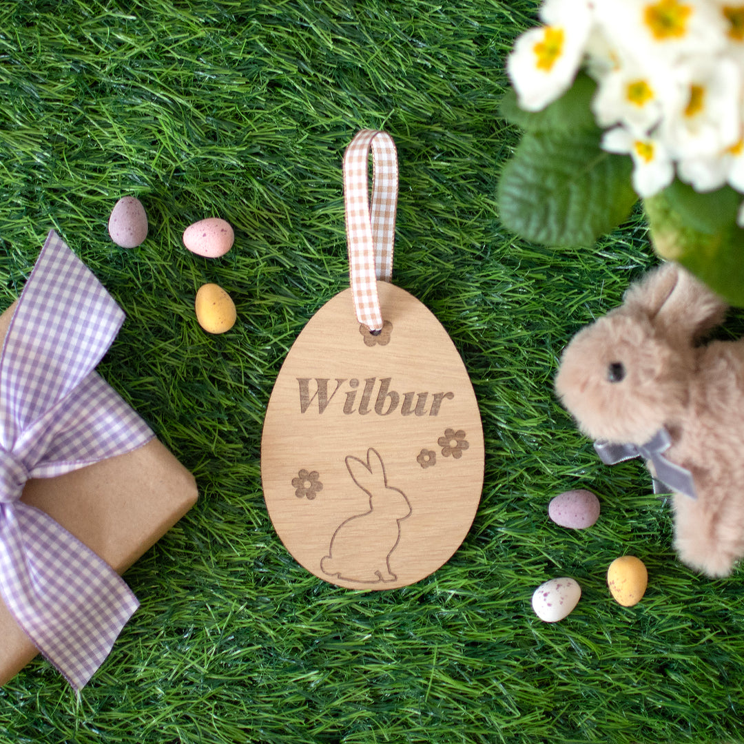 Mabel & Fox - Personalised Wooden Tag - Bunny - Mabel & Fox