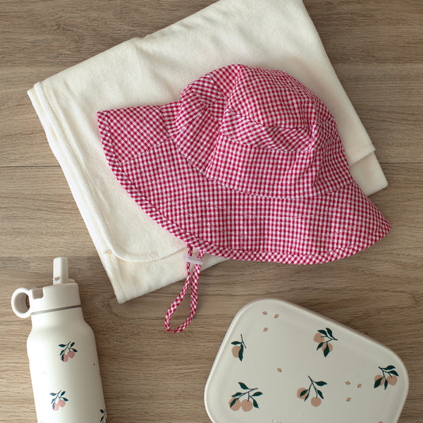Mabel & Fox - Gingham Sun Hat - Red - Mabel & Fox