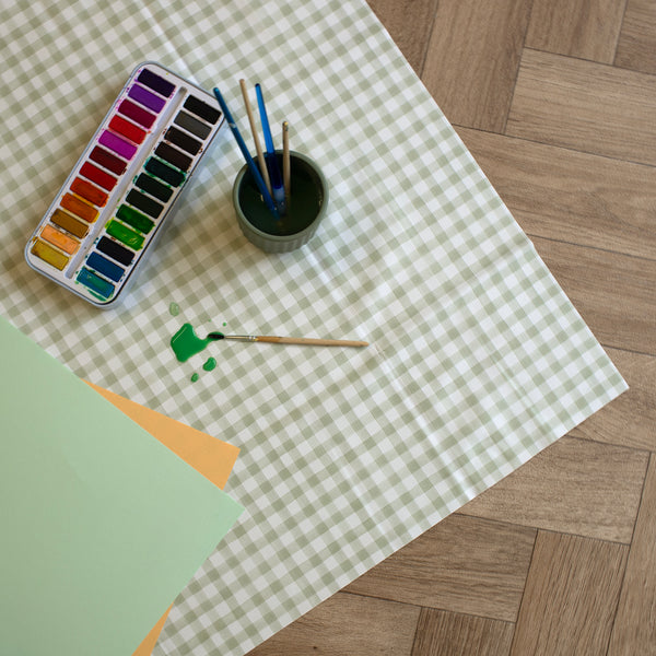 Mabel & Fox - Splash Mat - Sage Gingham - Mabel & Fox