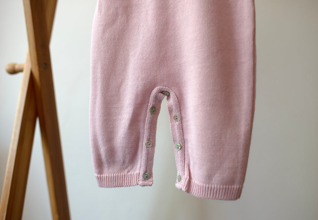 Mabel & Fox - Knitted Dungarees - Pink - Mabel & Fox