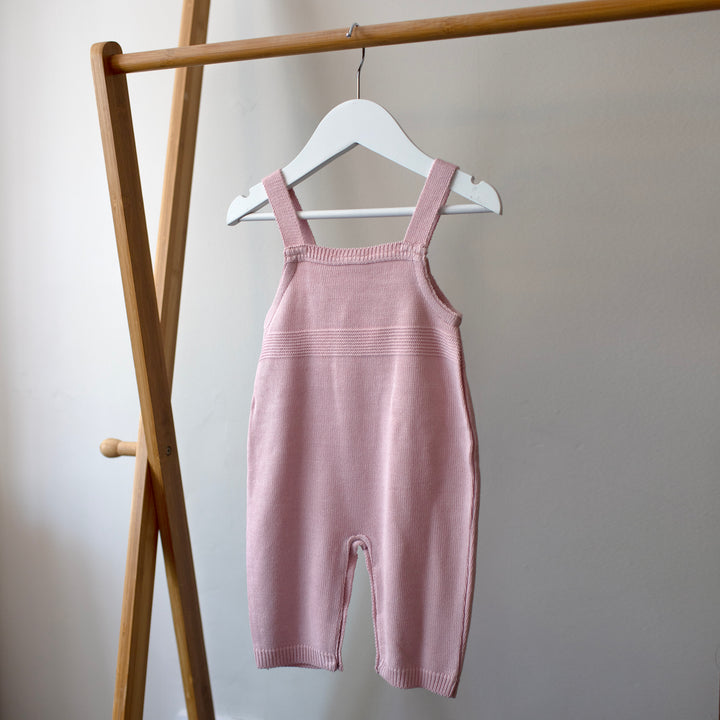 Mabel & Fox - Knitted Dungarees - Pink - Mabel & Fox