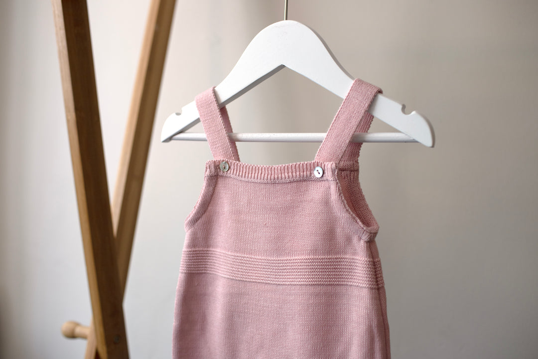Mabel & Fox - Knitted Dungarees - Pink - Mabel & Fox