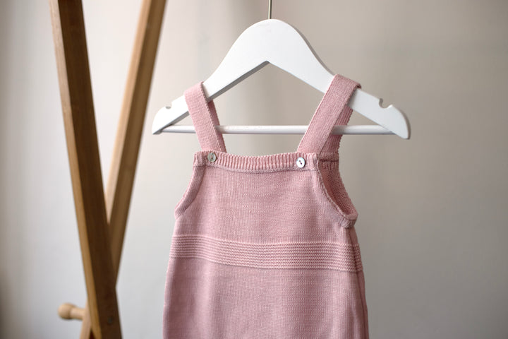 Mabel & Fox - Knitted Dungarees - Pink - Mabel & Fox