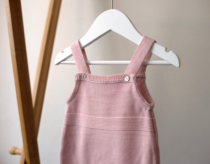 Mabel & Fox - Knitted Dungarees - Pink - Mabel & Fox