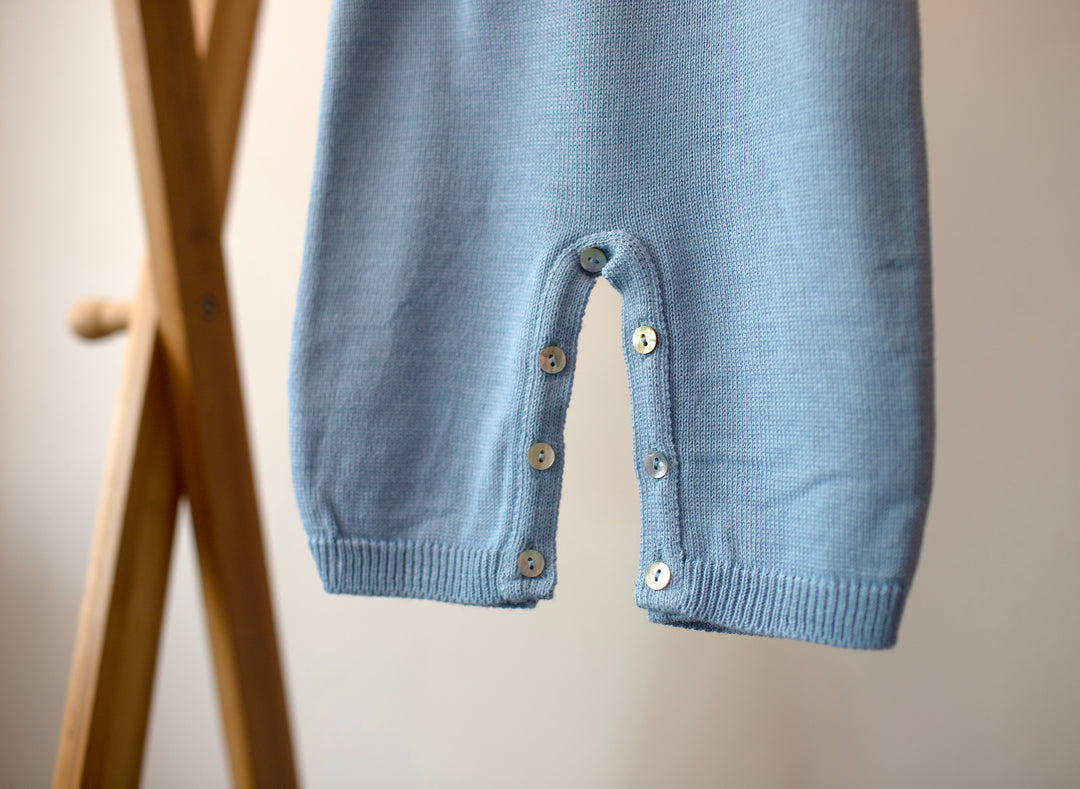 Mabel & Fox - Knitted Dungarees - Blue - Mabel & Fox
