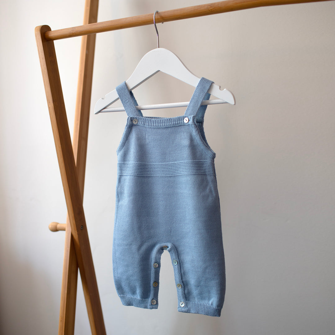 Mabel & Fox - Knitted Dungarees - Blue - Mabel & Fox