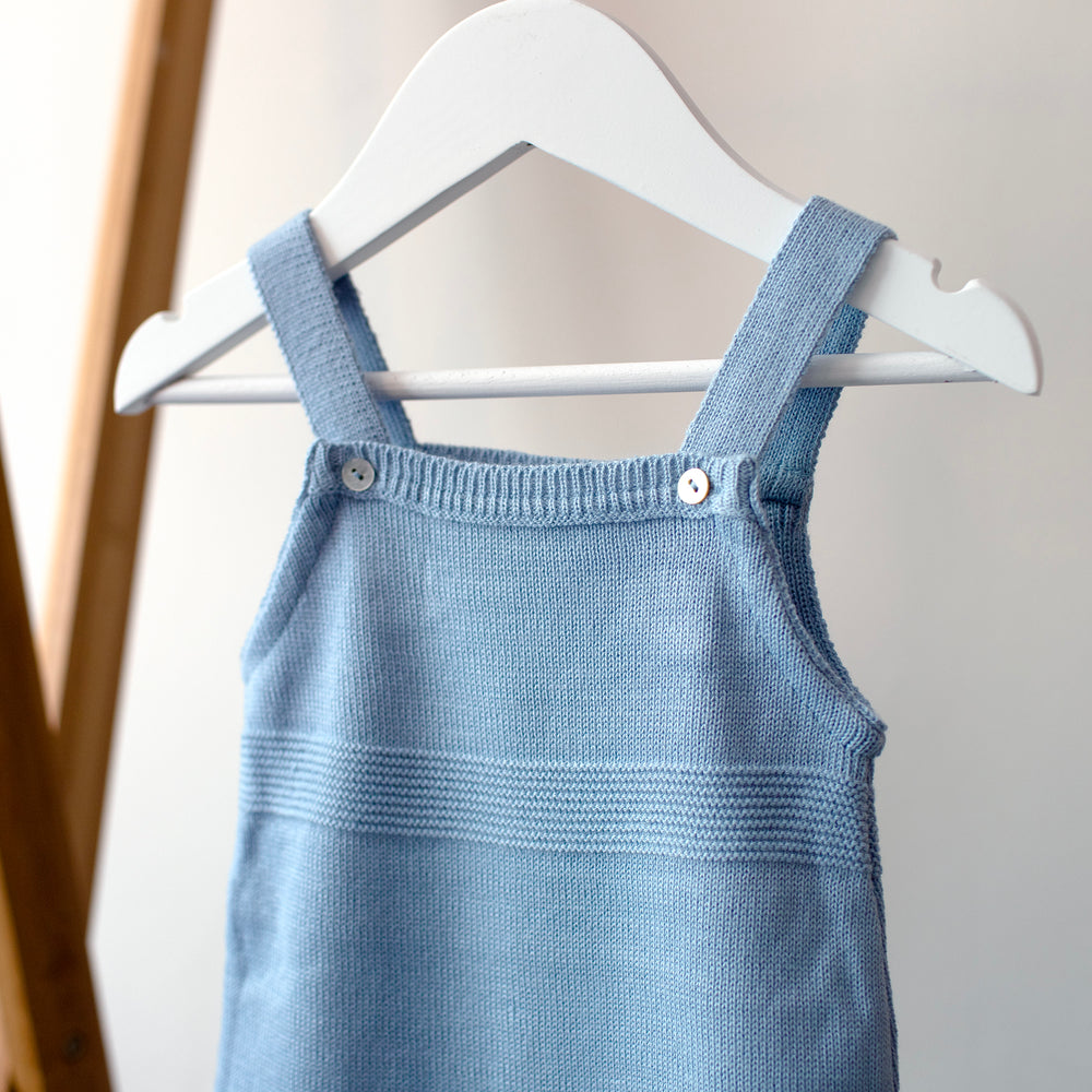 Mabel & Fox - Knitted Dungarees - Blue - Mabel & Fox