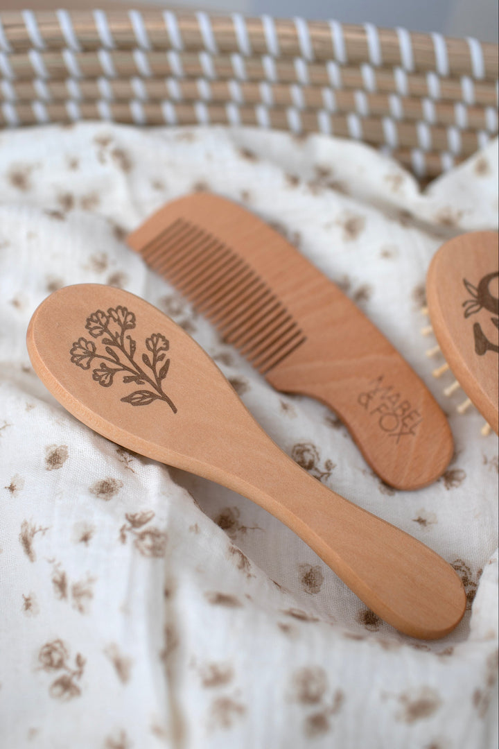 Mabel & Fox - Personalised Wooden Brush Set - Wildflower - Mabel & Fox