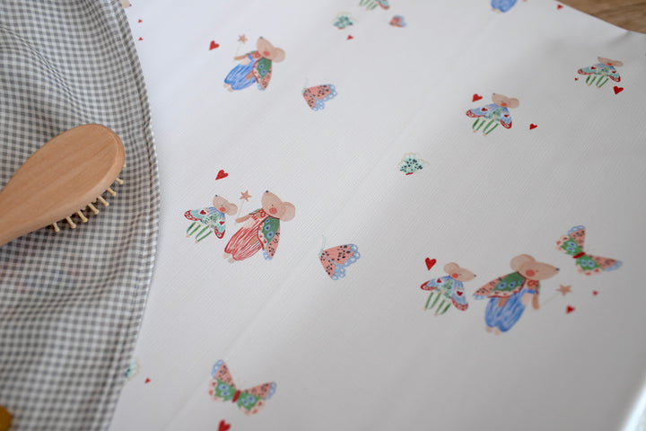 Mabel & Fox - Wedge Baby Changing Mat - Butterfly Mice - Mabel & Fox