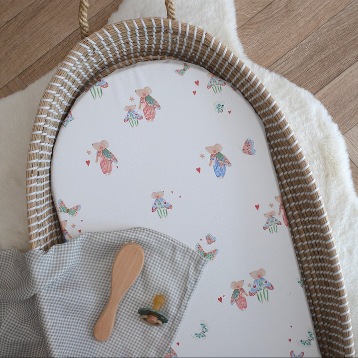 Mabel & Fox - Basket Changing Mat - Butterfly Mice - Mabel & Fox