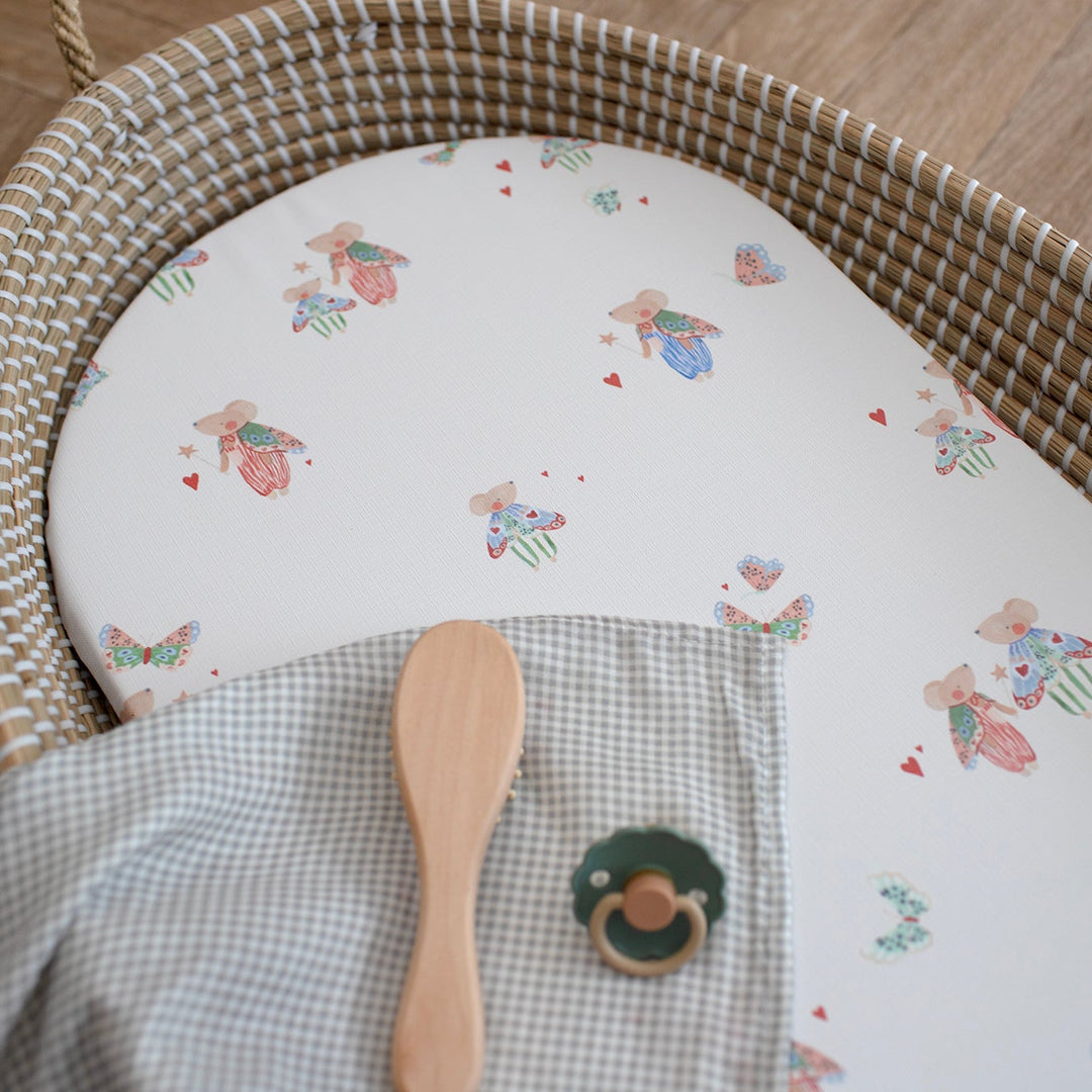 Mabel & Fox - Basket Changing Mat - Butterfly Mice - Mabel & Fox
