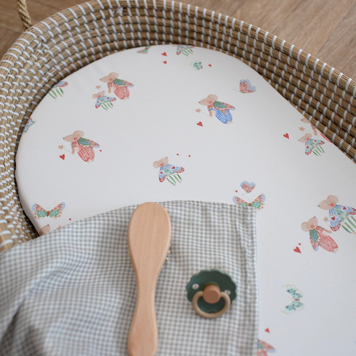 Mabel & Fox - Basket Changing Mat - Butterfly Mice - Mabel & Fox