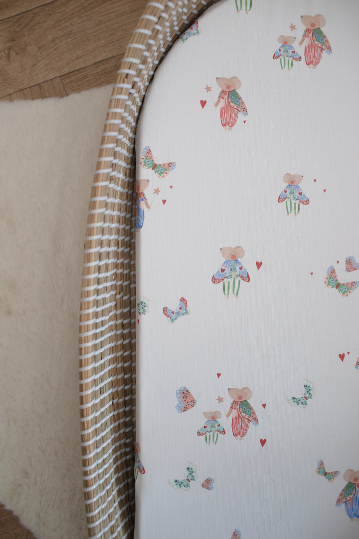 Mabel & Fox - Basket Changing Mat - Butterfly Mice - Mabel & Fox