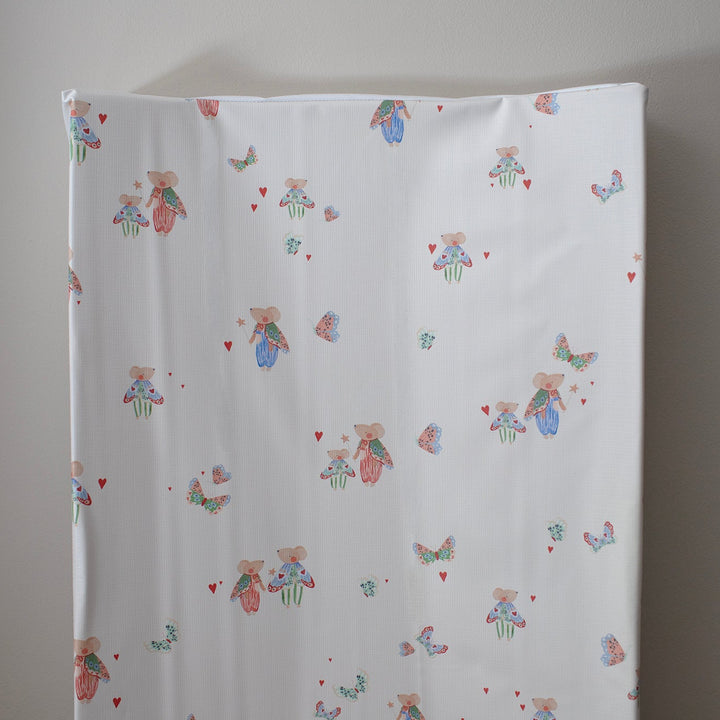 Mabel & Fox - Wedge Baby Changing Mat - Butterfly Mice - Mabel & Fox