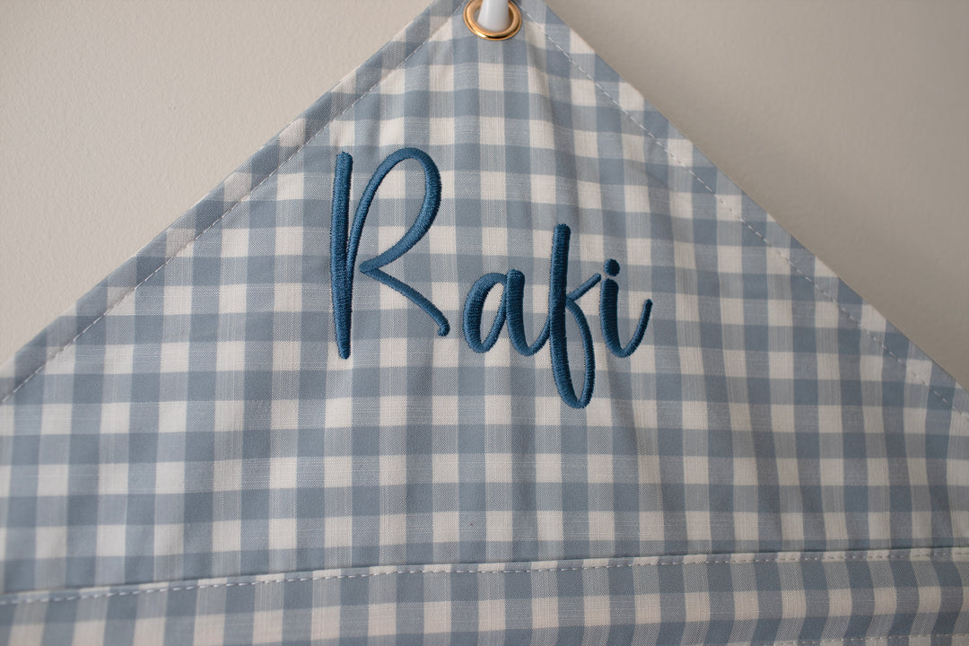 Mabel & Fox - Blue Gingham Advent Calendar - Embroidered