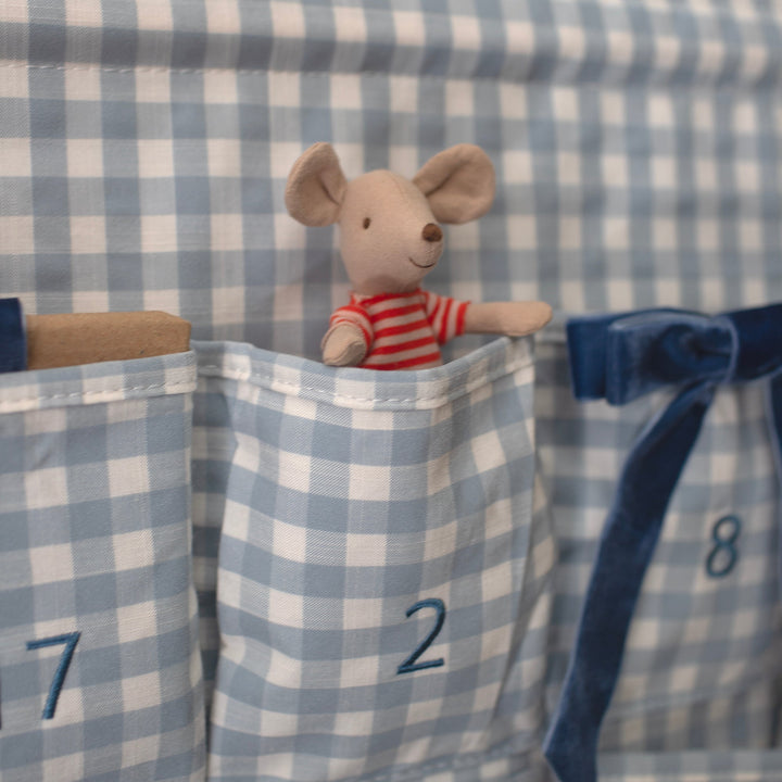 Mabel & Fox - Blue Gingham Advent Calendar - Embroidered