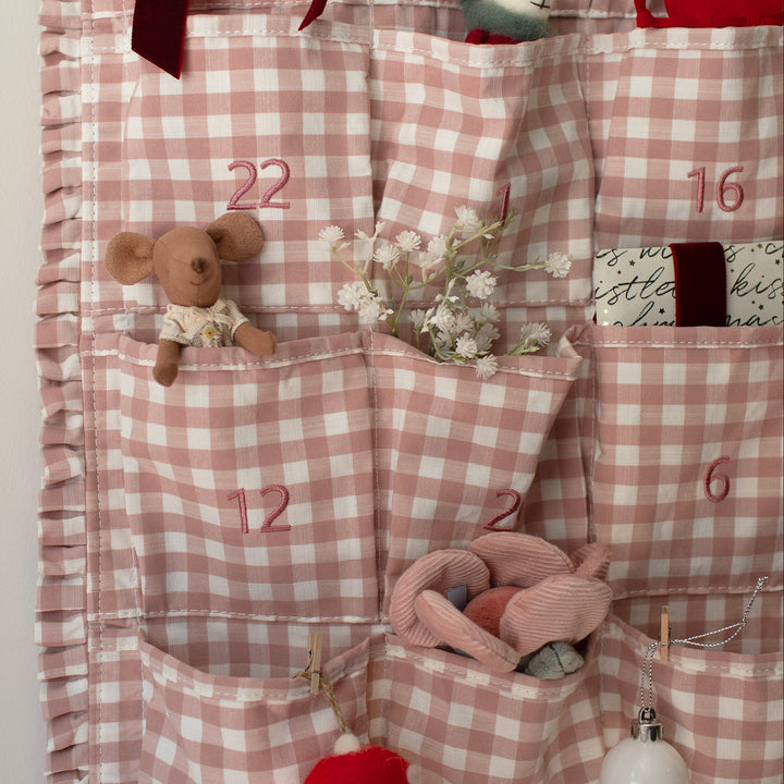 Mabel & Fox - Pink Gingham Ruffle Advent Calendar