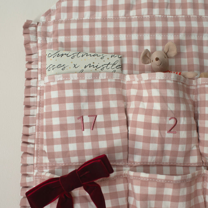 Mabel & Fox - Pink Gingham Ruffle Advent Calendar