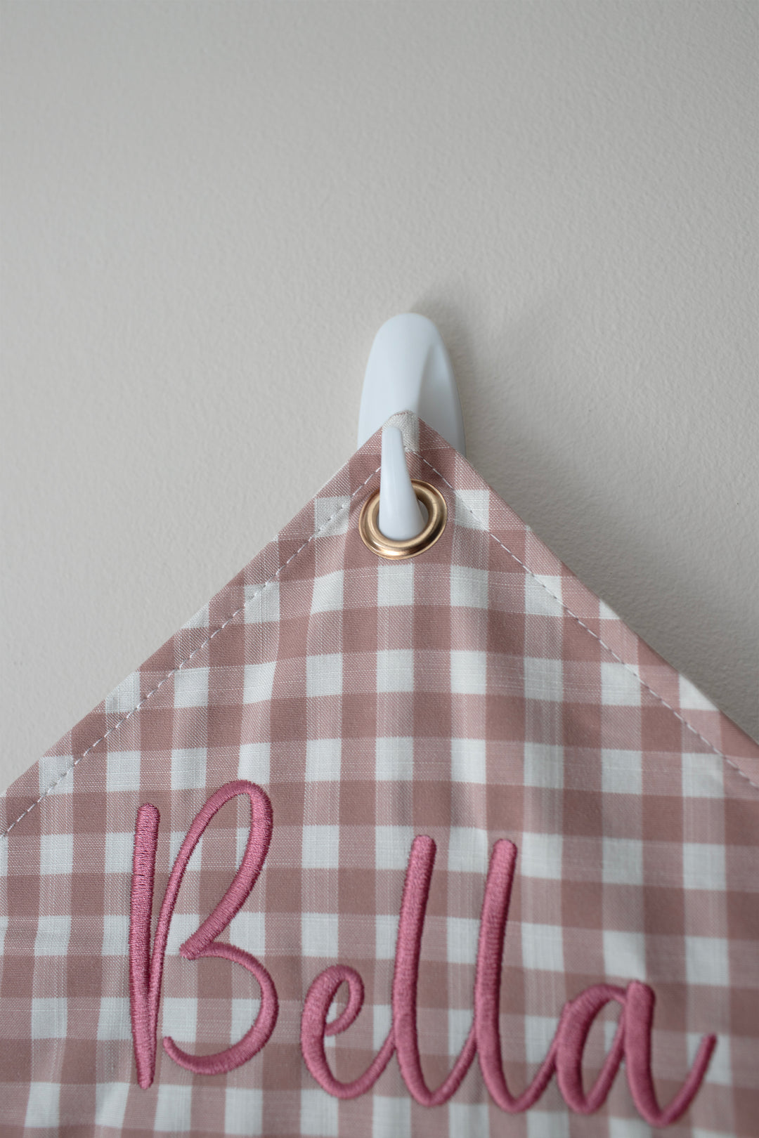 Mabel & Fox - Personalised Pink Gingham Ruffle Advent Calendar - Embroidered