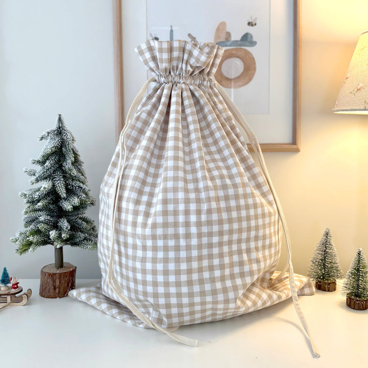 Mabel & Fox - Beige Gingham Gift Sack - Mabel & Fox