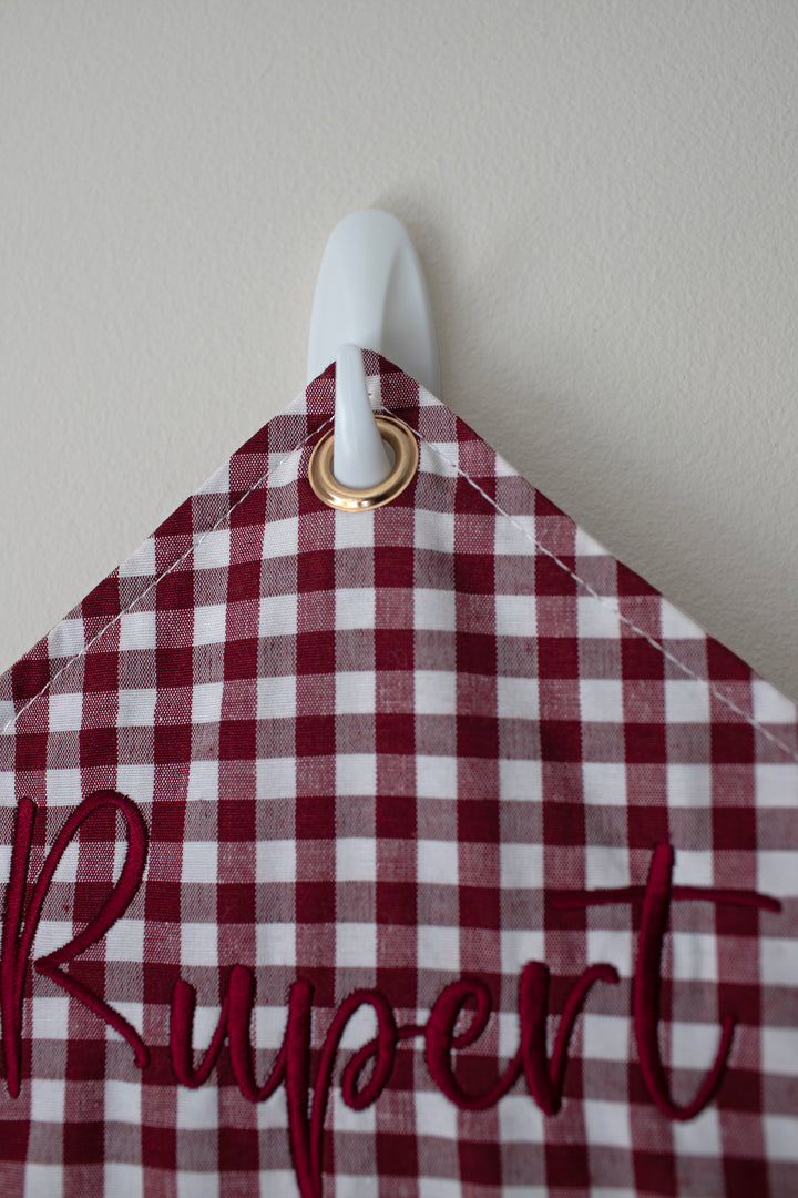 Mabel & Fox - Personalised Red Gingham Advent Calendar - Embroidered