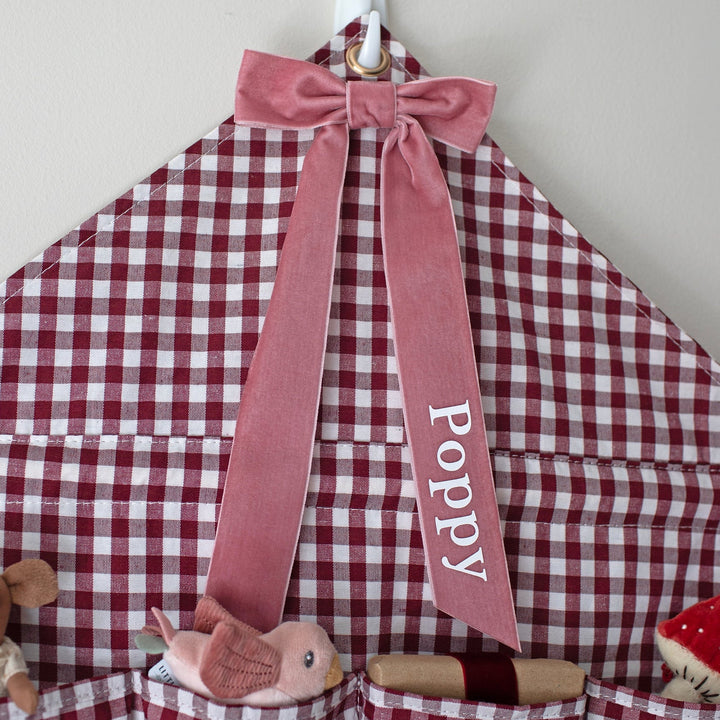 Mabel & Fox - Personalised Red Gingham Advent Calendar - Velvet Bow