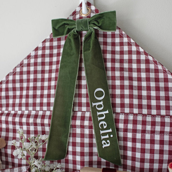 Mabel & Fox - Personalised Red Gingham Advent Calendar - Velvet Bow