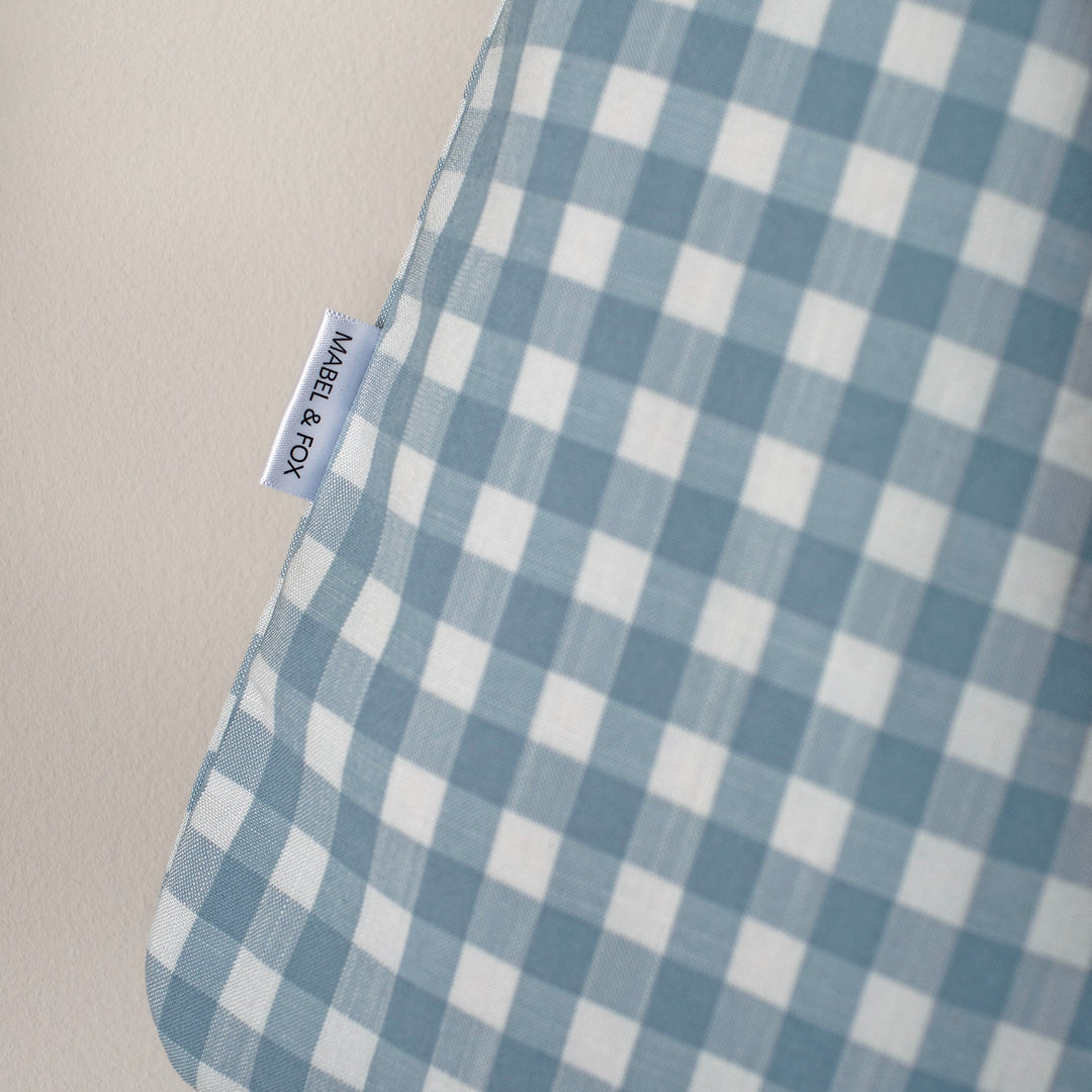 Mabel & Fox - Personalised Blue Gingham Stocking - Embroidered