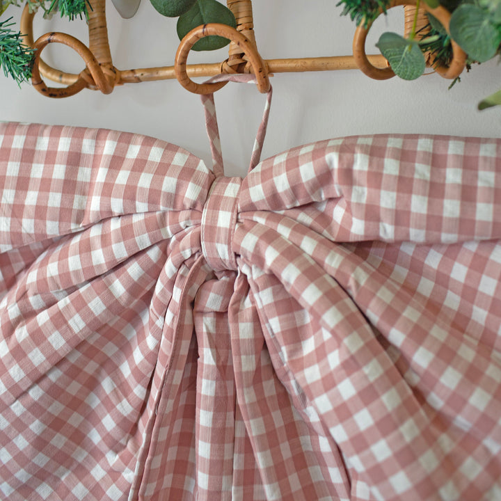 Mabel & Fox - Personalised Pink Gingham Bow - Embroidered