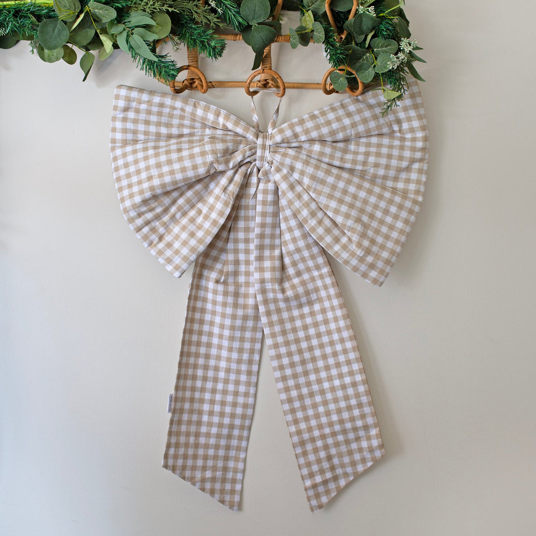 Mabel & Fox - Beige Gingham Bow