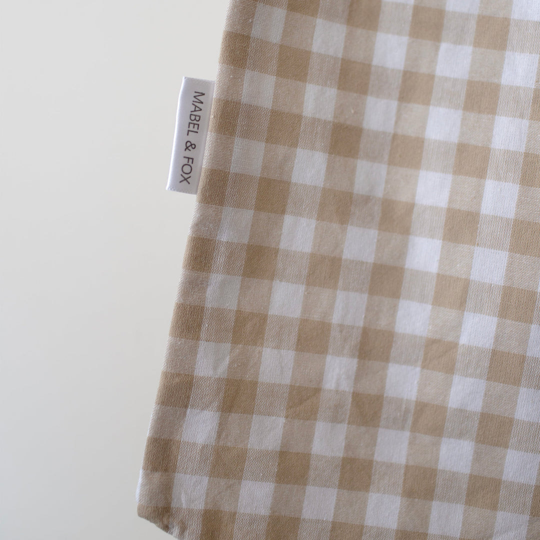 Mabel & Fox - Personalised Beige Gingham Bow - Embroidered