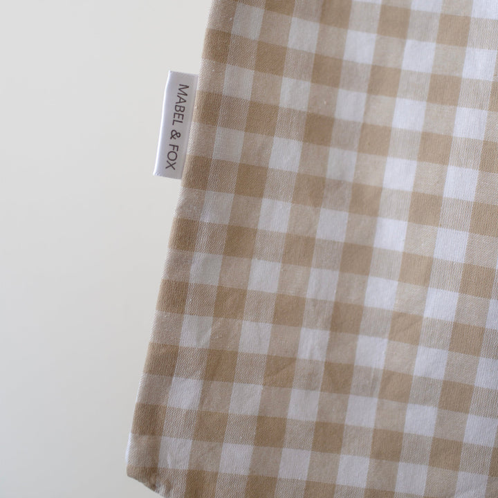 Mabel & Fox - Personalised Beige Gingham Bow - Embroidered