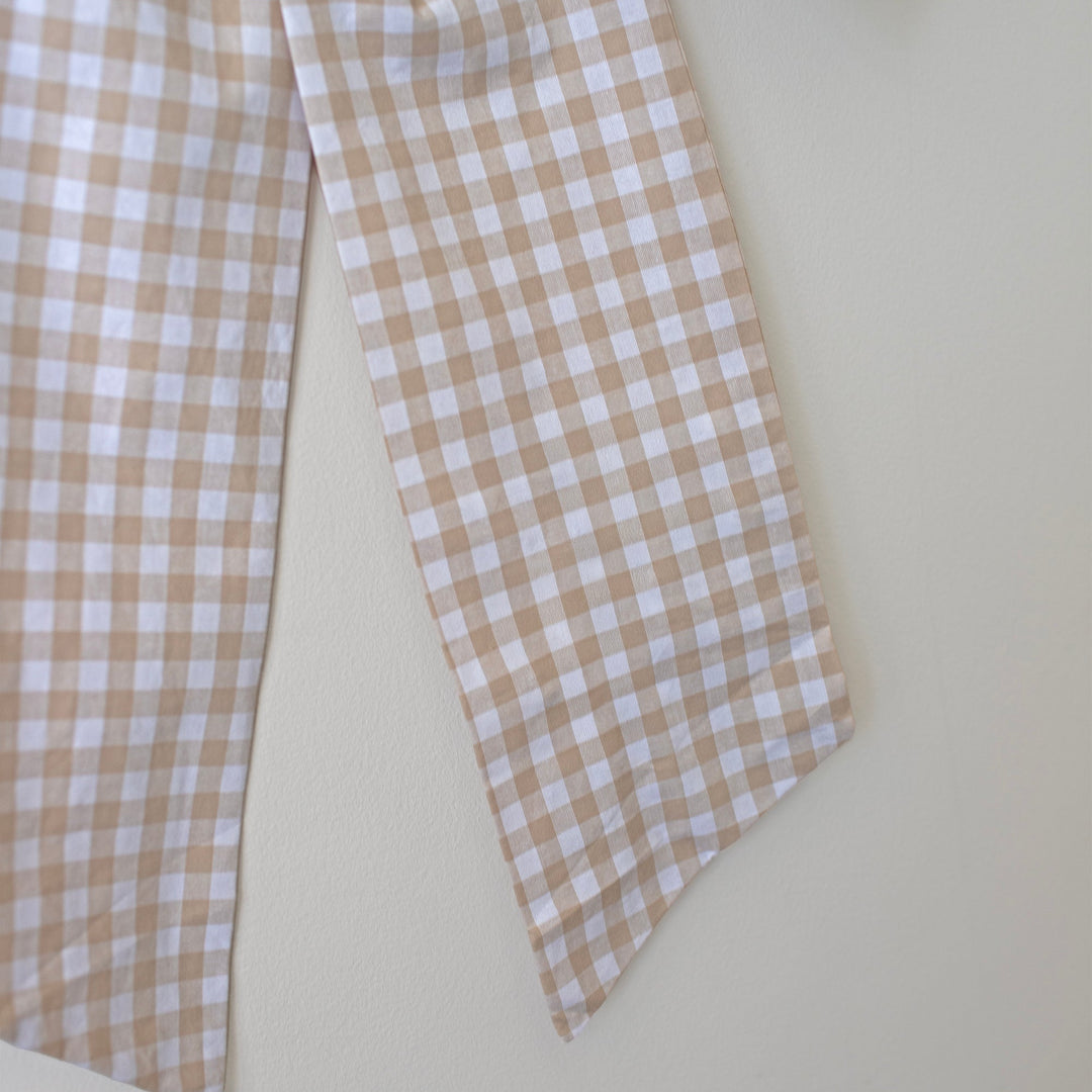 Mabel & Fox - Beige Gingham Bow