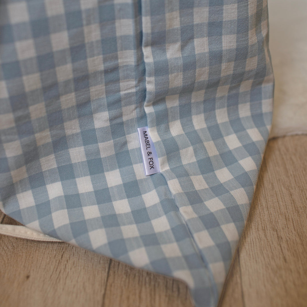Mabel & Fox - Personalised Blue Gingham Gift Sack - Velvet Bow